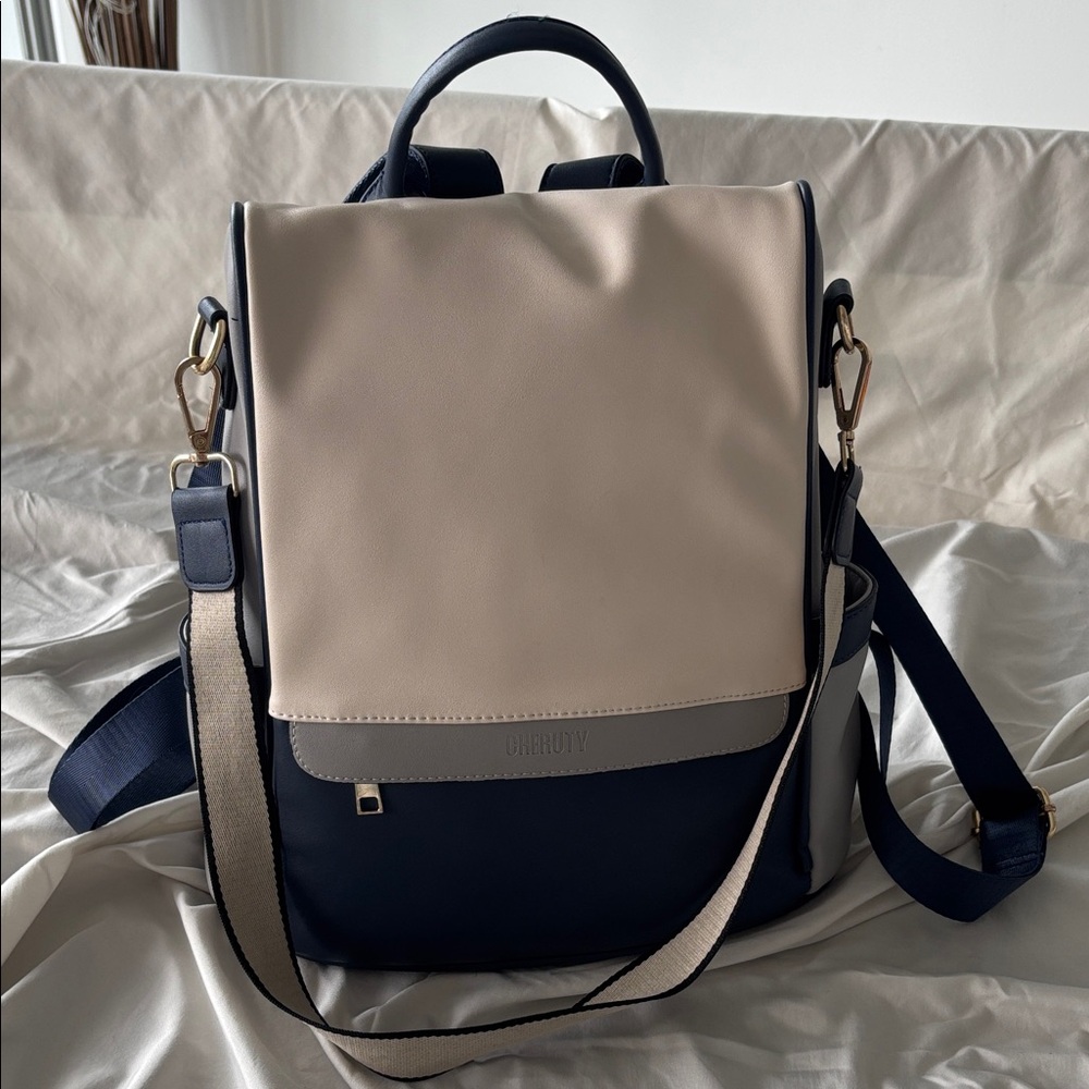 Navy, Gray and Cream Women's Backpack